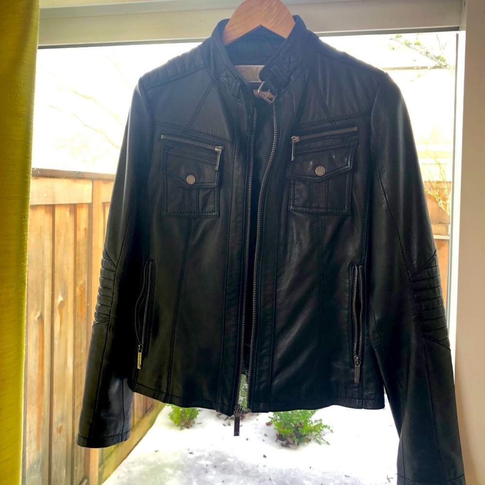 Michael Kors Leather Moto Jacket